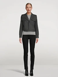 Short Wool Gabardine Jacket