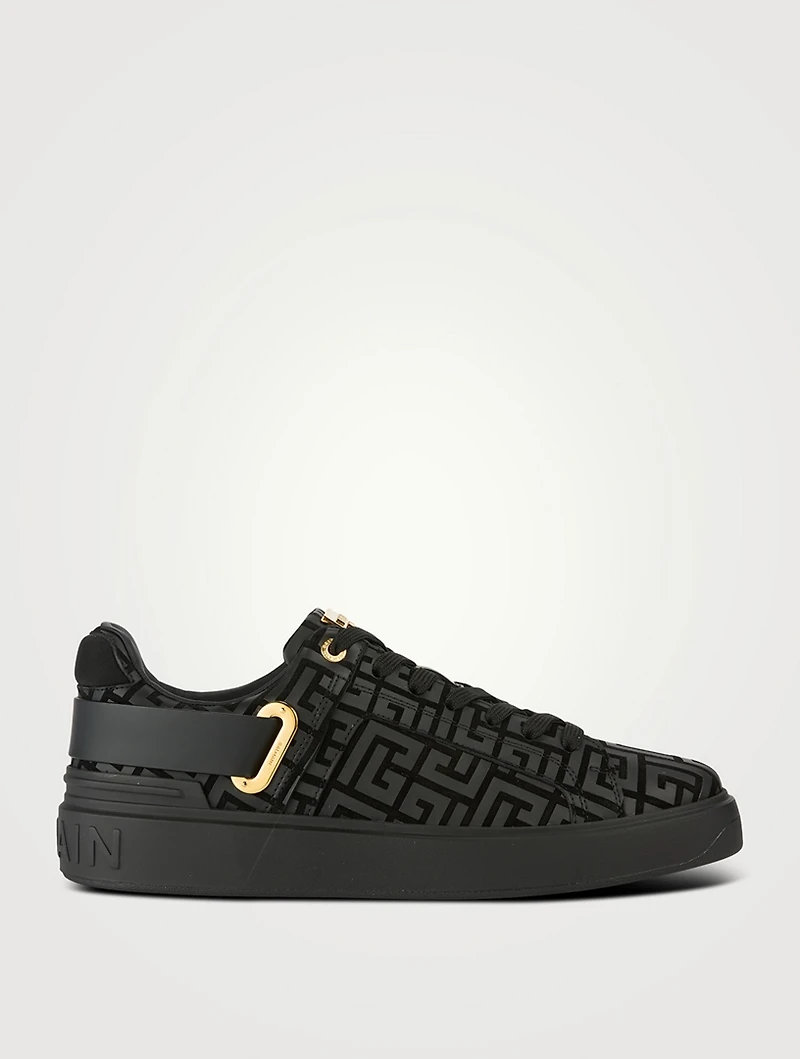 B-Court Leather And Suede Monogram Sneakers
