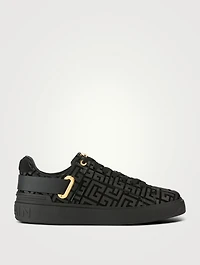 B-Court Leather And Suede Monogram Sneakers