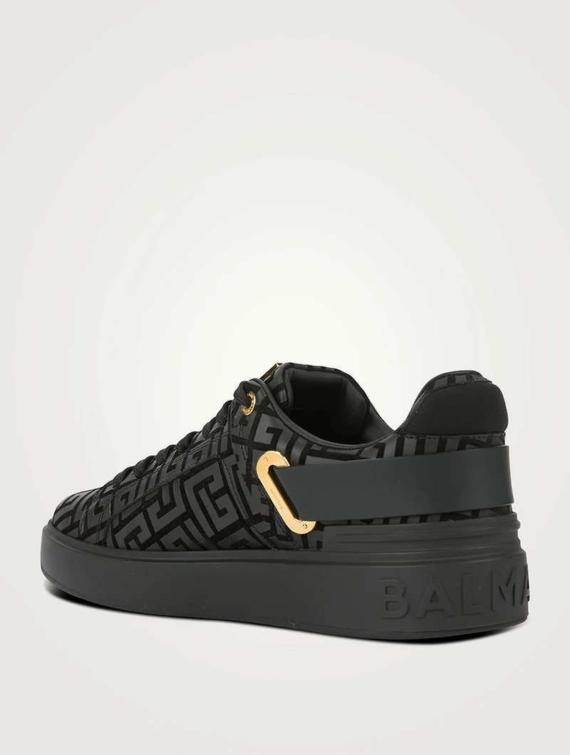 B-Court Leather And Suede Monogram Sneakers