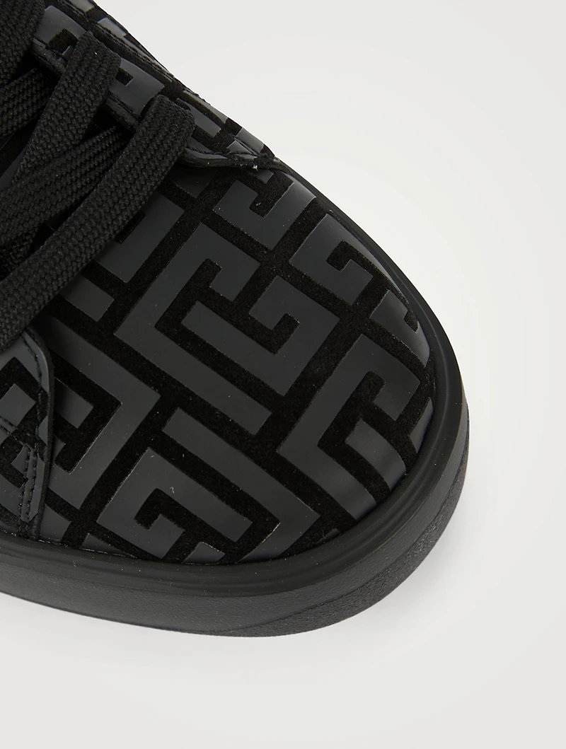 B-Court Leather And Suede Monogram Sneakers