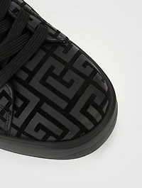 B-Court Leather And Suede Monogram Sneakers