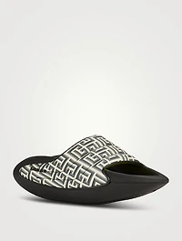 B-IT-Puffy Quilted Leather Slide Sandals With Monogram