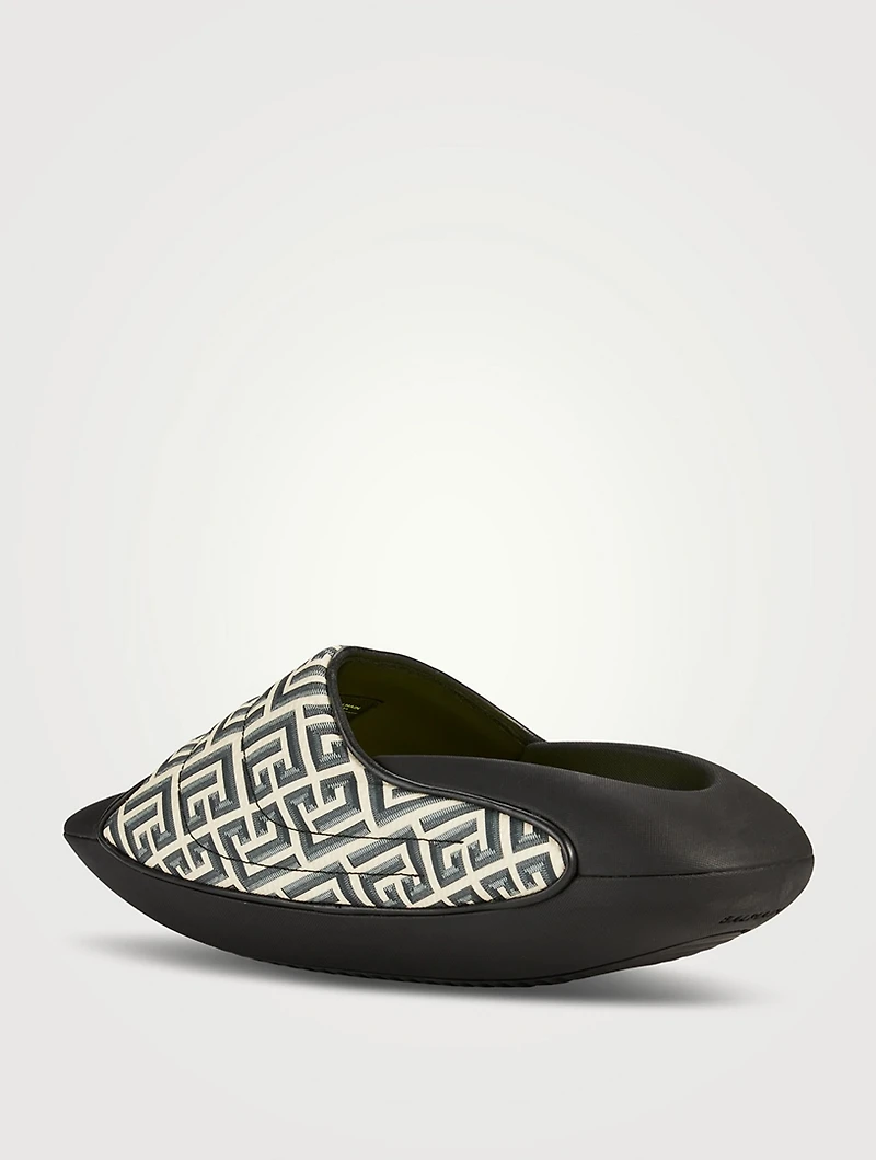 B-IT-Puffy Quilted Leather Slide Sandals With Monogram