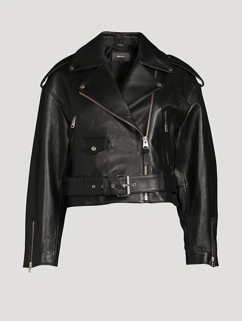 Xenia Cropped Leather Jacket