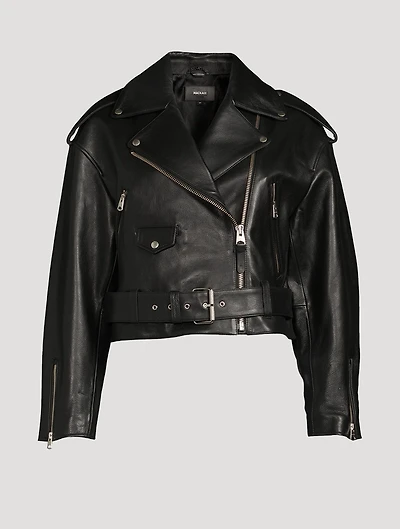 Xenia Cropped Leather Jacket