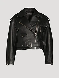 Xenia Cropped Leather Jacket