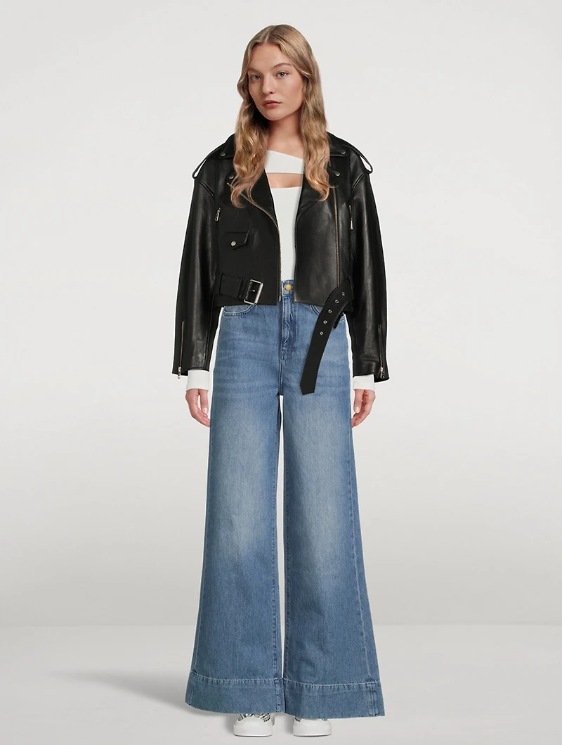 Xenia Cropped Leather Jacket