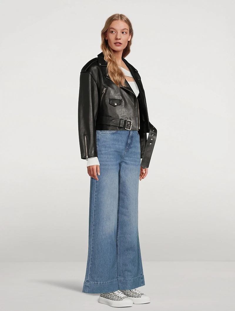 Xenia Cropped Leather Jacket