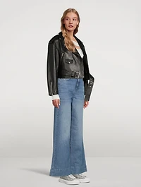 Xenia Cropped Leather Jacket
