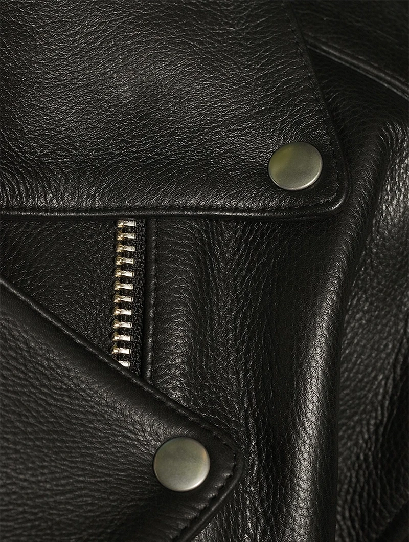 Xenia Cropped Leather Jacket