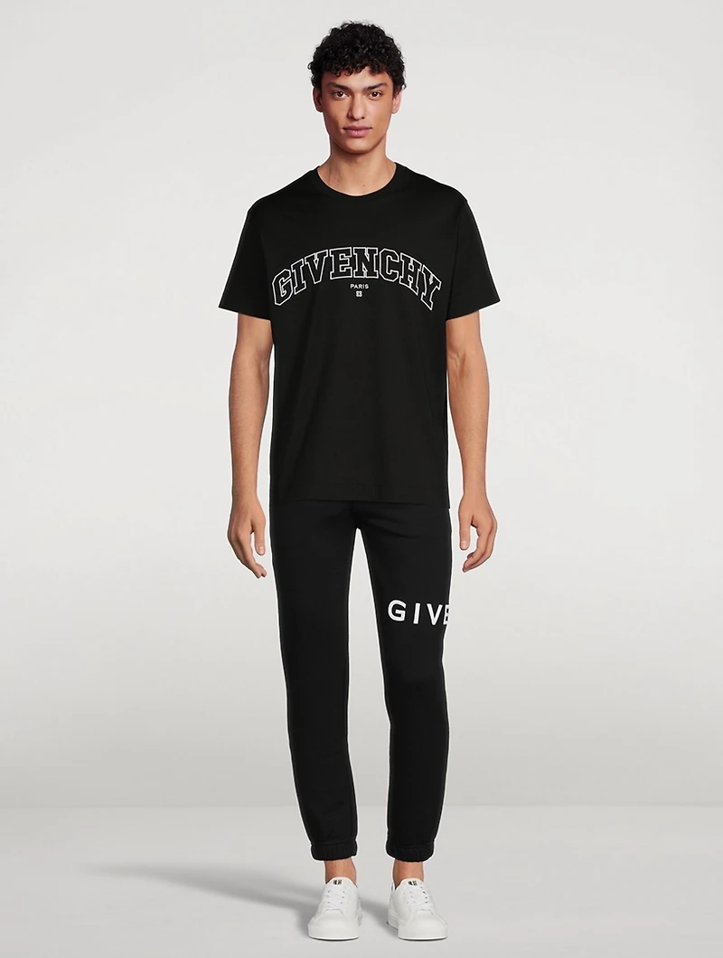 Fleece Embroidered Slim-Fit Jogger Pants