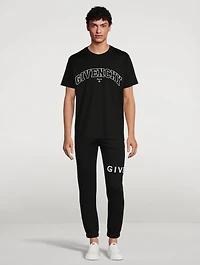Fleece Embroidered Slim-Fit Jogger Pants