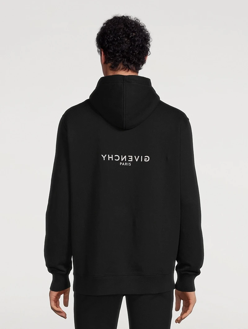 Fleece Hoodie With Reverse Logo