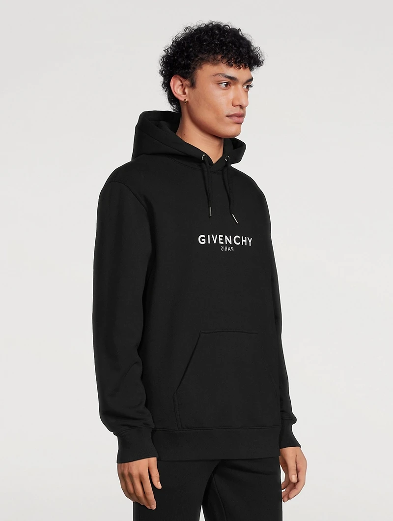 Fleece Hoodie With Reverse Logo