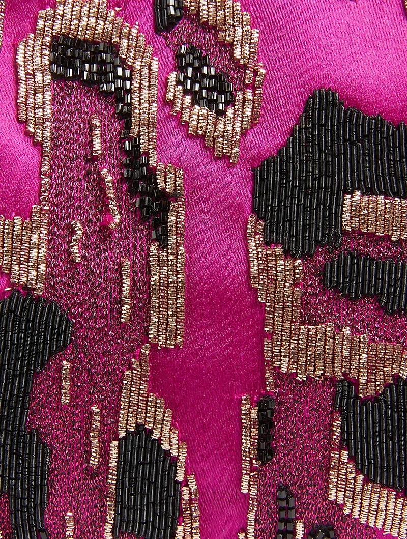 Embellished Satin Shoulder Bag