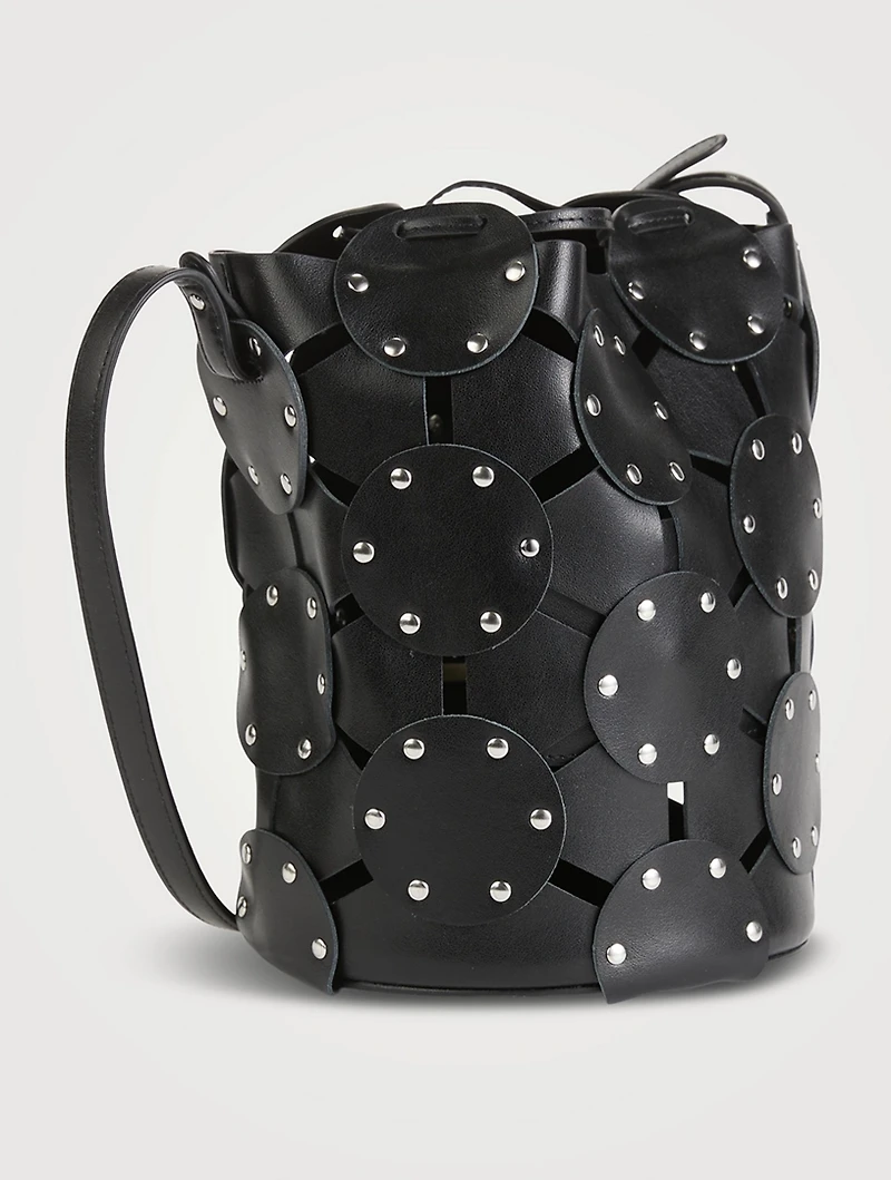 Paco Wheel Leather Bucket Bag