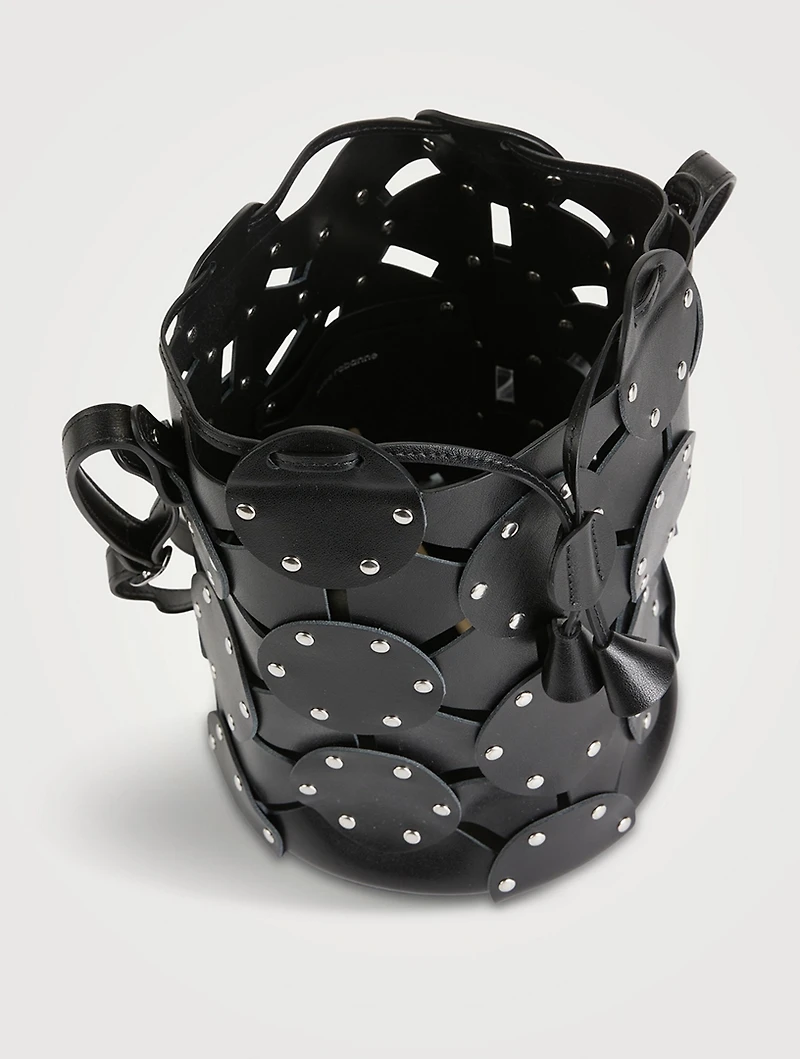 Paco Wheel Leather Bucket Bag