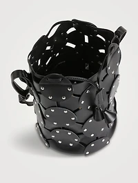 Paco Wheel Leather Bucket Bag