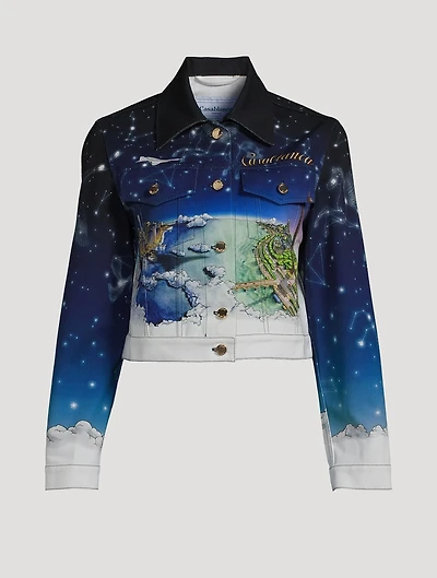 Denim Jacket Vol Au Nuit Print