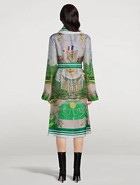 Tennis Club Prive Printed Silk Robe