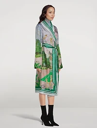 Tennis Club Prive Printed Silk Robe