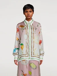 Ne Pas Deranger Printed Silk Shirt