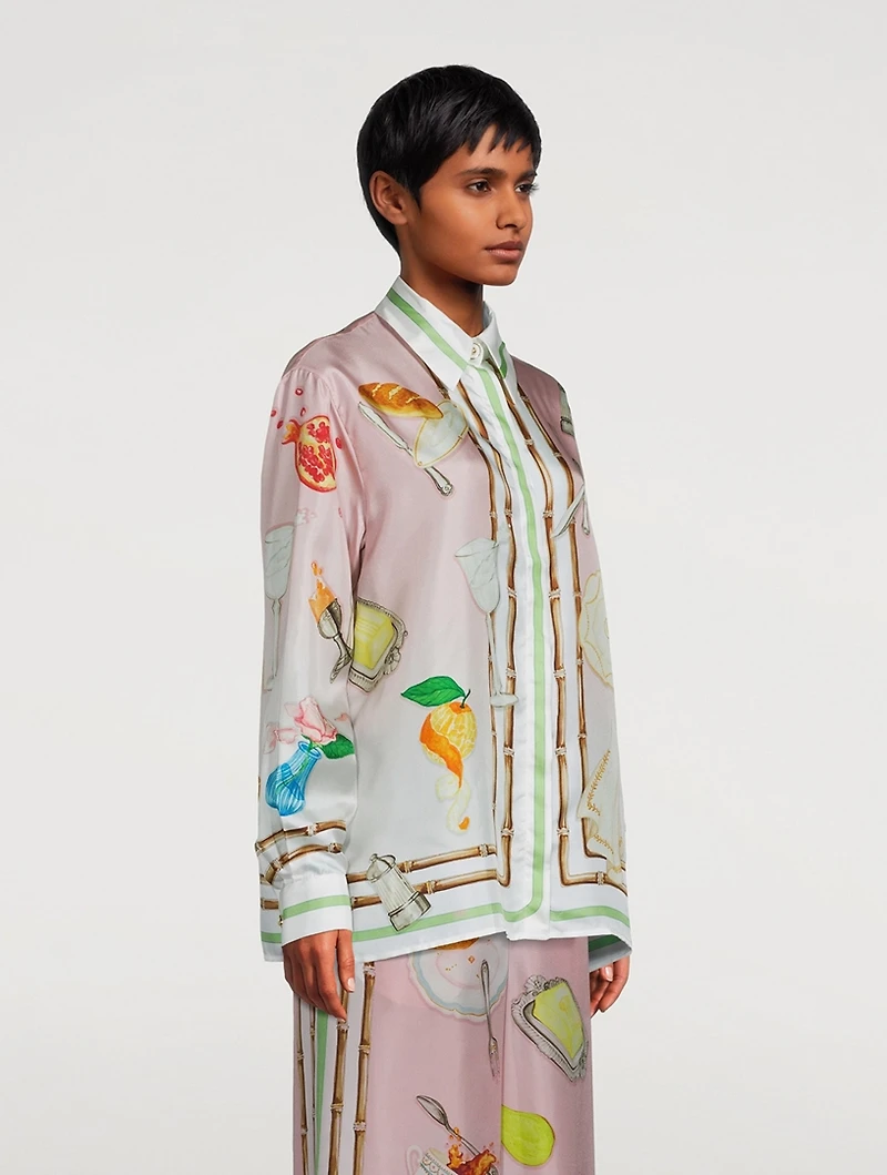 Ne Pas Deranger Printed Silk Shirt