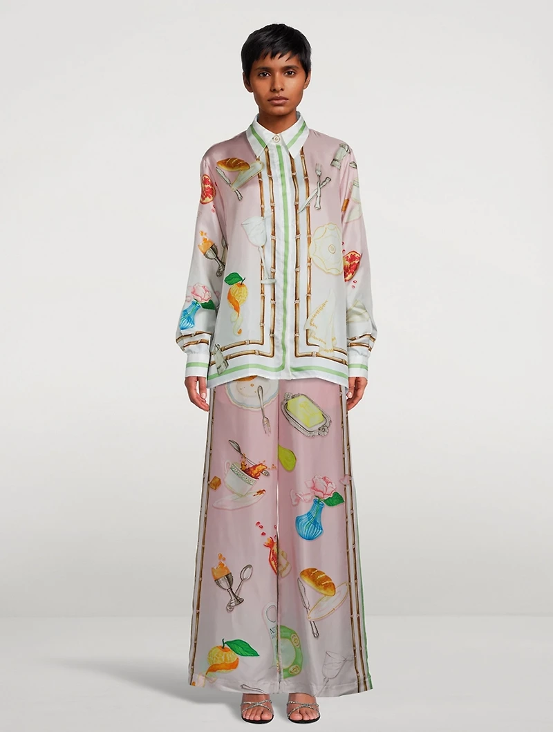 Ne Pas Deranger Printed Silk Shirt