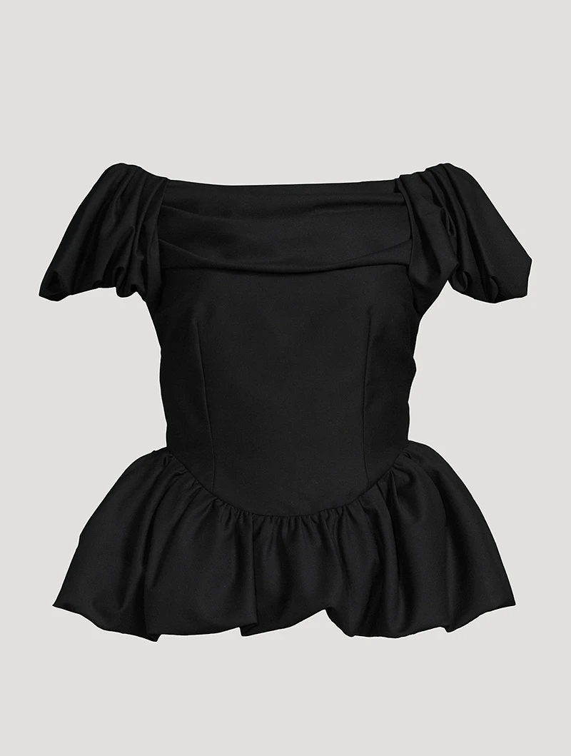 Short Sculpted Puff Sleeve Top