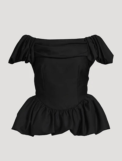 Short Sculpted Puff Sleeve Top