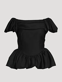 Short Sculpted Puff Sleeve Top
