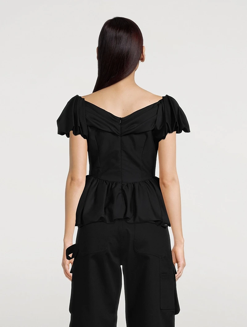 Short Sculpted Puff Sleeve Top