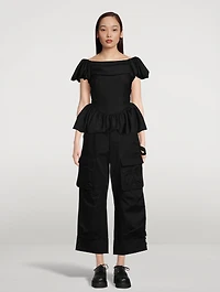 Short Sculpted Puff Sleeve Top