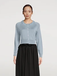 Embellished Wool And Silk Cardigan