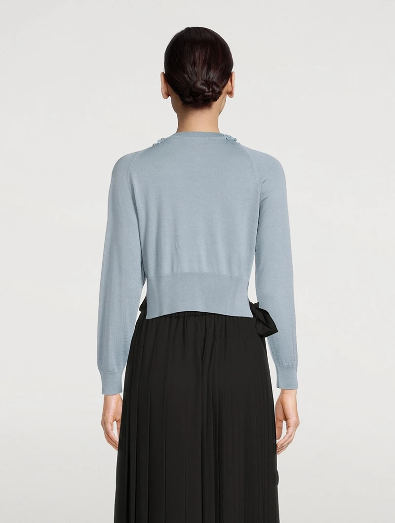 Embellished Wool And Silk Cardigan