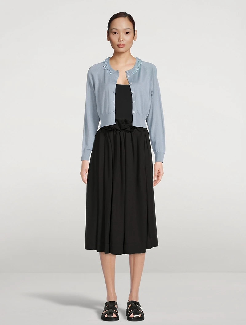 Embellished Wool And Silk Cardigan
