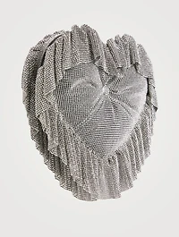 Heart Pillow Crystal Mesh Clutch