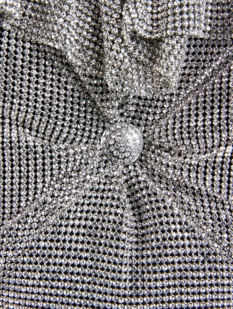 Heart Pillow Crystal Mesh Clutch