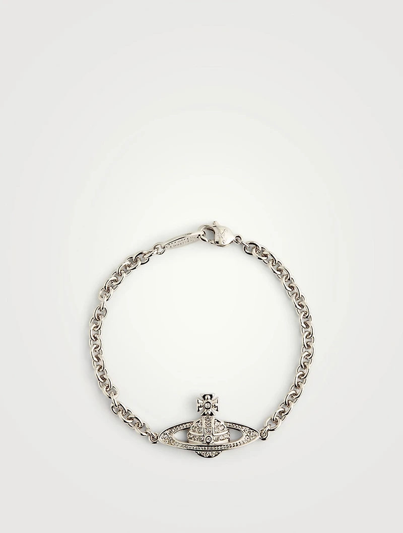 Mini Bas Relief Chain Bracelet With Crystals