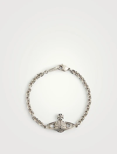 Mini Bas Relief Chain Bracelet With Crystals