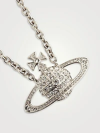 Mini Bas Relief Chain Necklace With Crystals