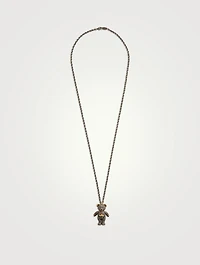 Teddy Pendant Necklace With Crystals