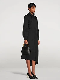 Viscose And Silk Dress With Asymmetrical Hem