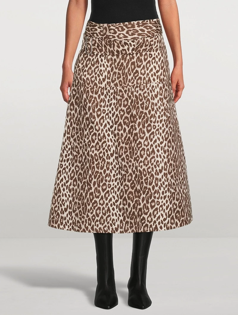 Cotton And Silk Skirt Leopard Print