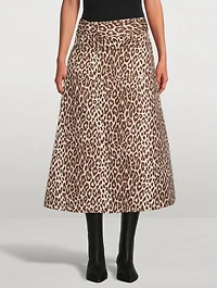 Cotton And Silk Skirt Leopard Print