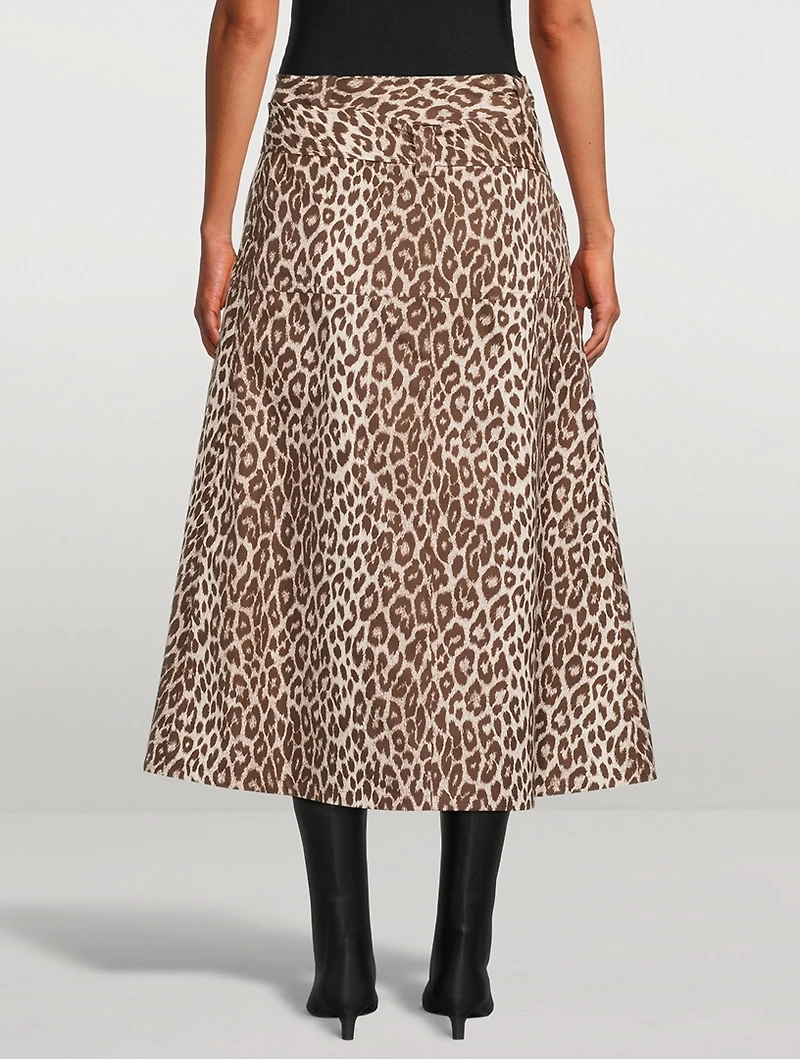 Cotton And Silk Skirt Leopard Print