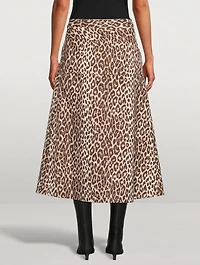 Cotton And Silk Skirt Leopard Print