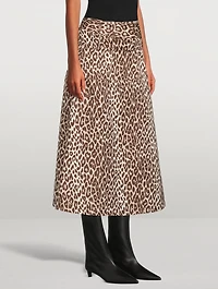 Cotton And Silk Skirt Leopard Print