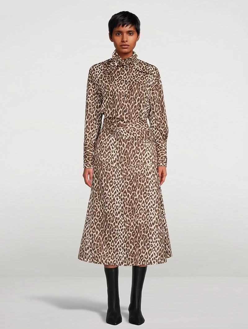 Cotton And Silk Skirt Leopard Print